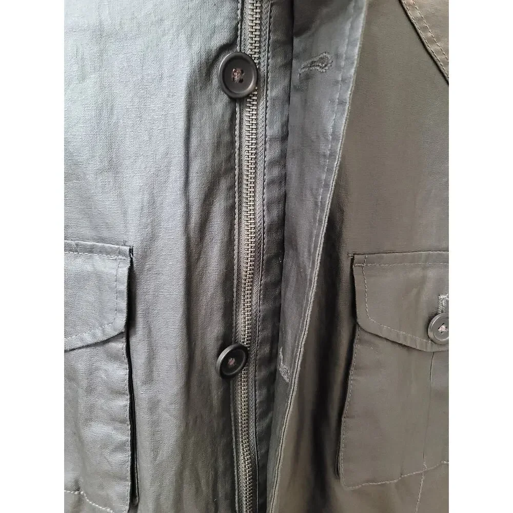 Banana Republic Utility Jacket Men's XXL Dark Grey Four Front Cargo Pockets